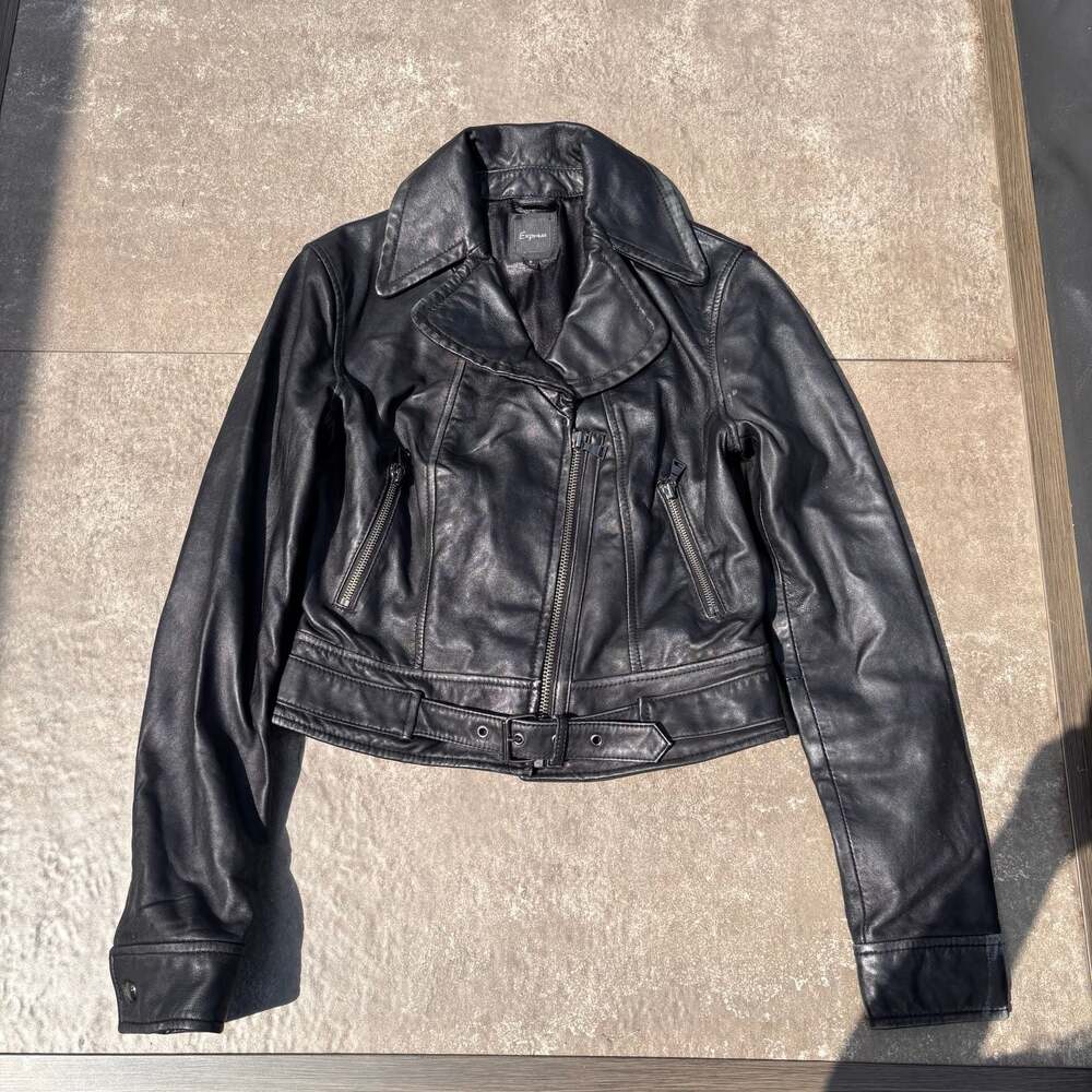 Express Black Leather Moto Jacket